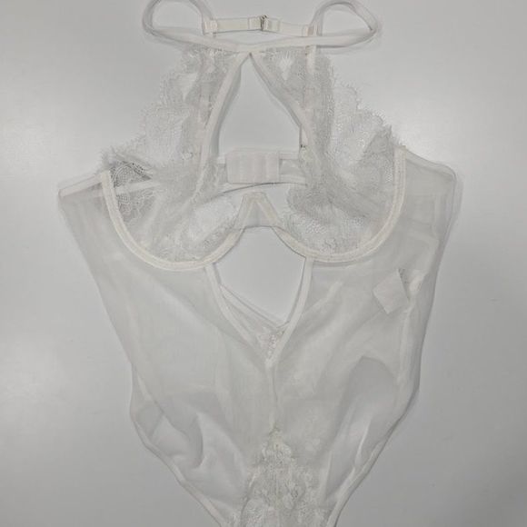 Lace Mesh Cut-out Teddy Bodysuit Lingerie - Picture 5 of 7